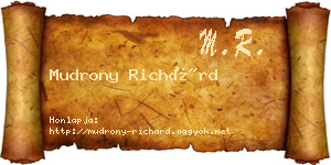 Mudrony Richárd névjegykártya