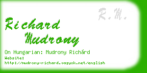 richard mudrony business card